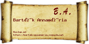 Barták Annamária névjegykártya